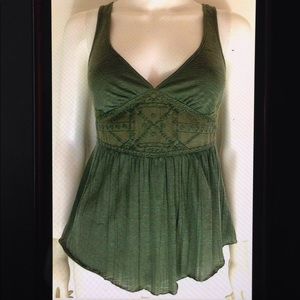 💋American Eagle Cut Out Embroidered Babydoll Top